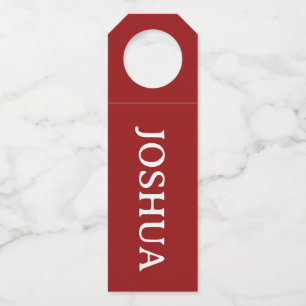 Étiquette Nom Rouge Rustique Pour Chaussette/Boute