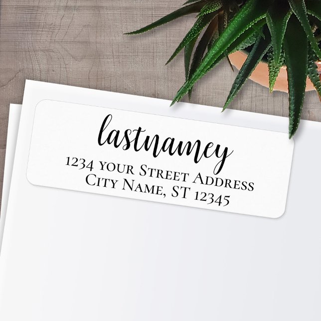 Étiquette Nom - Script Nightstar Adresse de retour personnal (Personalized Return Address Labels - Fun, modern fonts)