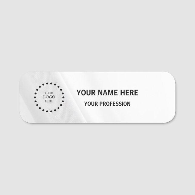 Étiquette nominative aimantée avec logo de l'entre (Devant)