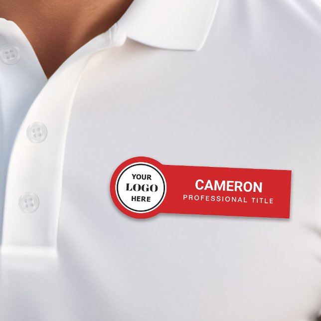 Étiquette nominative avec logo de l'entreprise rou (Créateur téléchargé)