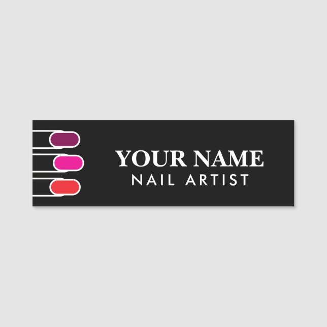 Étiquette nominative chic pour artiste ongulaire e (Devant)