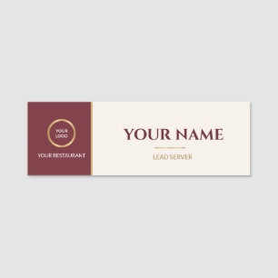 Étiquette nominative de serveur de restaurant Burg