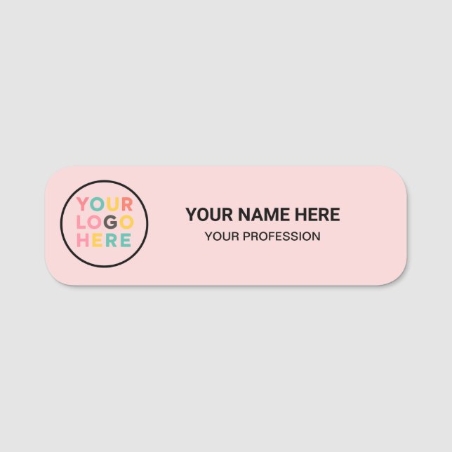 Étiquette nominative employé avec logo personnalis (Devant)
