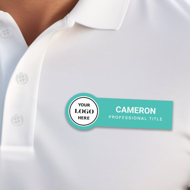 Étiquette nominative Logo de la société Turquoise (Créateur téléchargé)