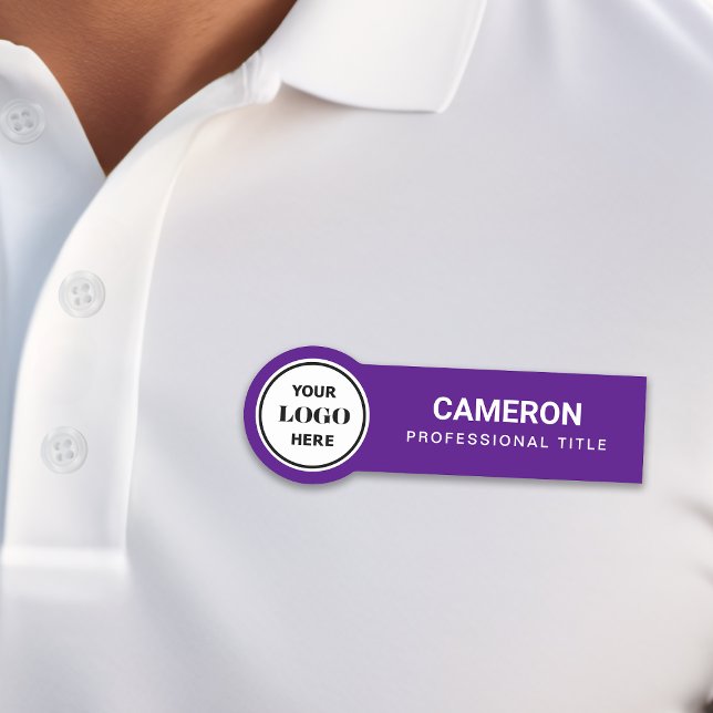 Étiquette nominative logo de l'entreprise violette (Créateur téléchargé)