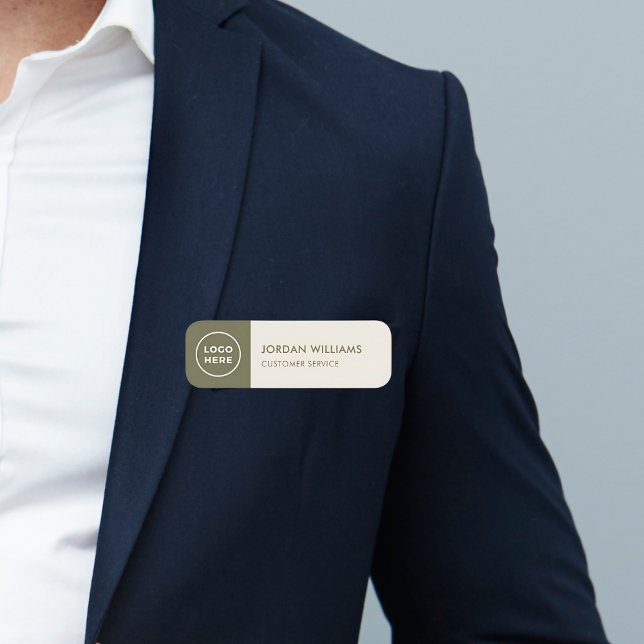 Étiquette nominative magnétique moderne avec logo  (Créateur téléchargé)