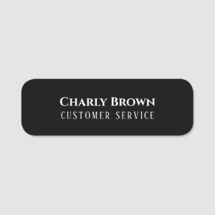 Étiquette nominative minimaliste noire   Badge de 