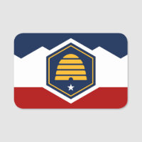 Étiquette nominative patriotique avec drapeau de l