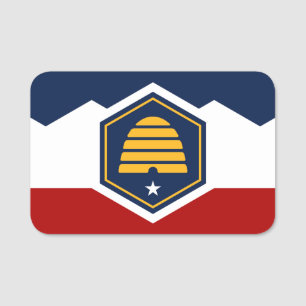 Étiquette nominative patriotique avec drapeau de l