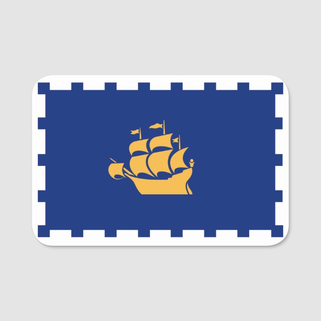 Étiquette nominative patriotique avec drapeau de l (Devant)