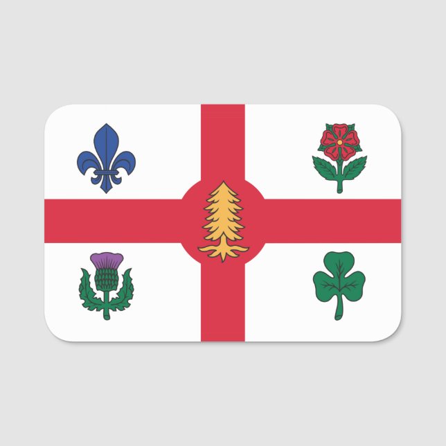 Étiquette nominative patriotique avec drapeau de M (Devant)