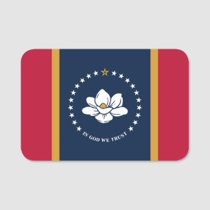 Étiquette nominative patriotique avec drapeau du M