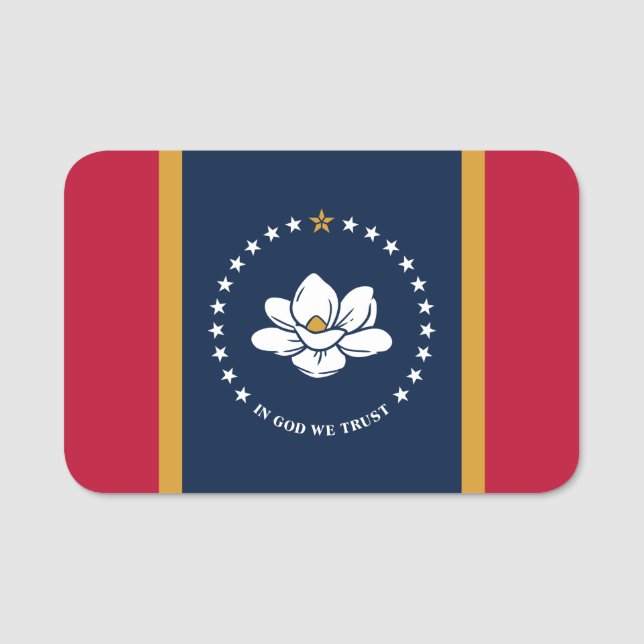 Étiquette nominative patriotique avec drapeau du M (Devant)