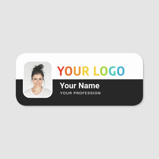 Étiquette nominative pour employé avec logo et pho (Devant)