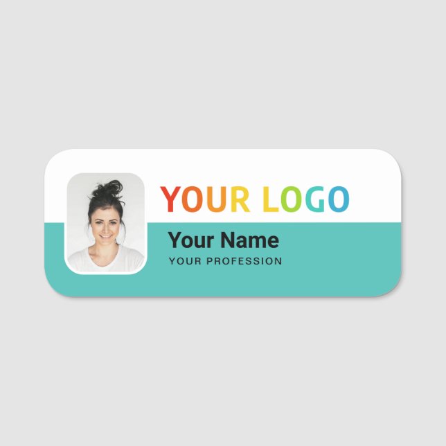 Étiquette nominative pour employé avec logo et pho (Devant)