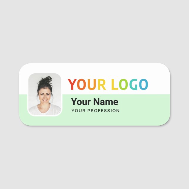 Étiquette nominative pour employé avec logo et pho (Devant)
