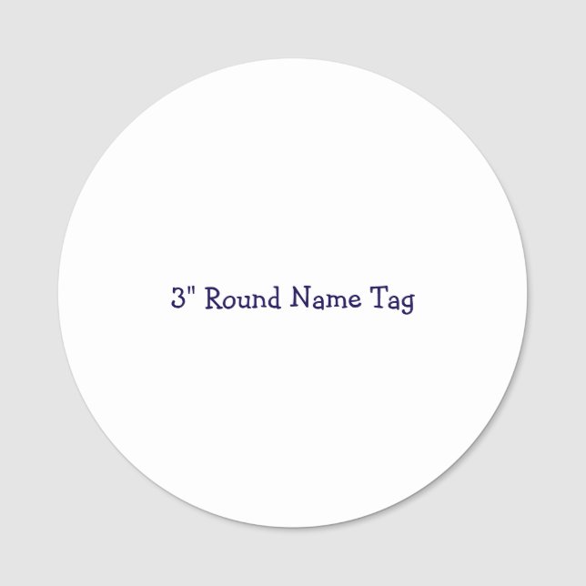 Étiquette nominative ronde de 7,62 cm (Devant)