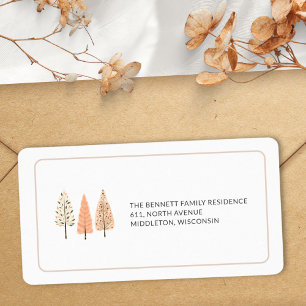 Étiquette Nordic Minimalist Pine Tree Boho Adresse de retour