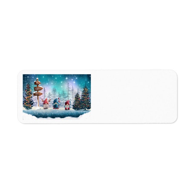 Étiquette North Pole Gnomes Address Labels (Devant)