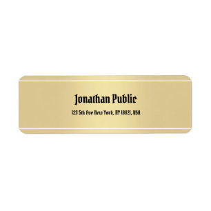 Étiquette Nostalgic Classic Calligraphie Texte Modèle Or