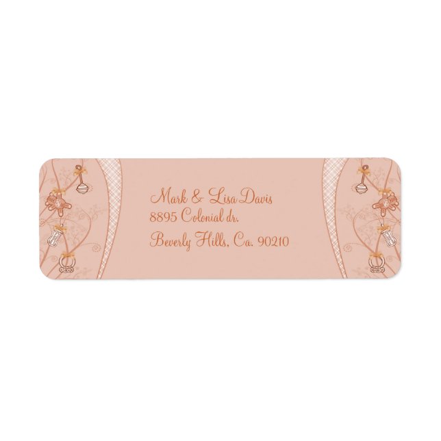 Étiquette Notre Nouvel Ajout Dans Les teintes Peach (Devant)