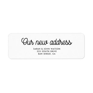 Étiquette Notre nouvelle adresse Adresse de retour Retro