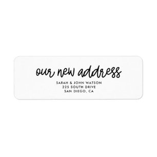Étiquette Notre nouvelle adresse adresse simple de retour mo