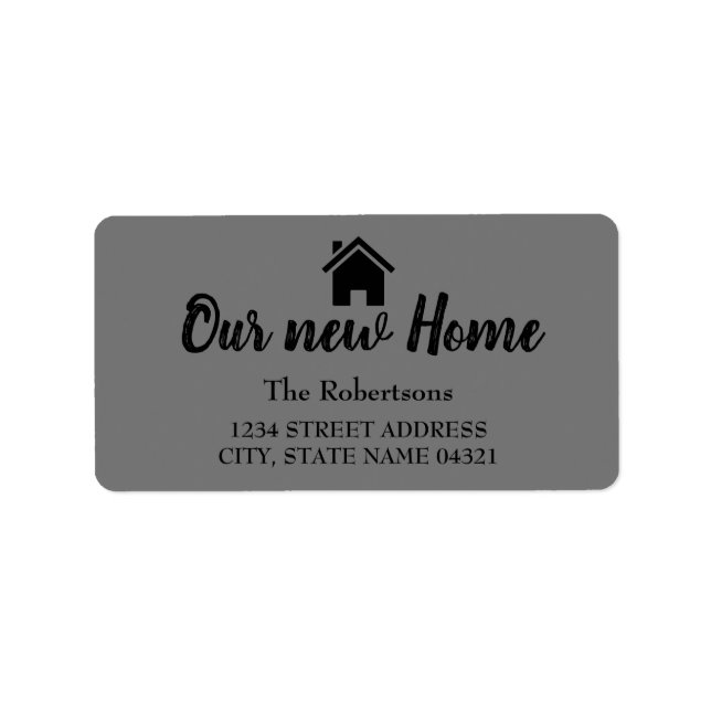 Étiquette Notre nouvelle maison (Devant)