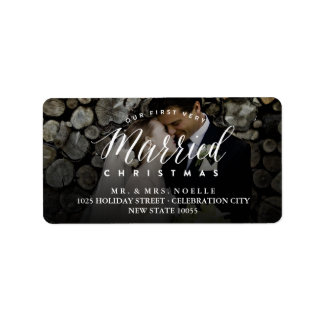 Étiquette Notre premier Noël très marié Mr & Mrs Mariage