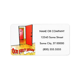 Étiquette notre première porte comique à domicile