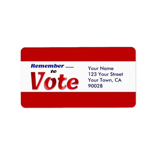Étiquette n'oubliez pas de voter (Devant)