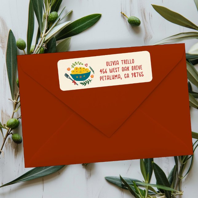 Étiquette Nourriture italienne C'est l'amour Adresse de mari (That's Amore Italian Food PASTA CUSTOM Wedding Address Label
)
