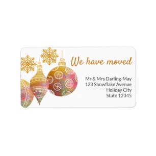 Étiquette Nous avons déménagé Adresse de retour de Noël Snow