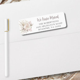 Étiquette Nous Avons Déménagé Adresse de Retour Floral Boho