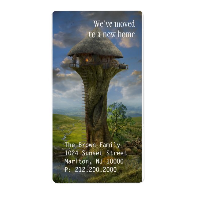 Étiquette Nous avons déménagé | Tree House (Devant)