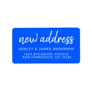 Étiquette Nous avons déplacé Bright Blue New Address Étiquet