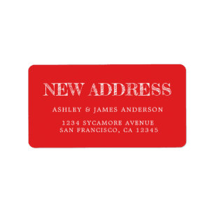 Étiquette Nous avons déplacé Bright Red New Address étiquett