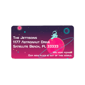 Étiquette Nous avons déplacé de mignons astronautes dans l'i