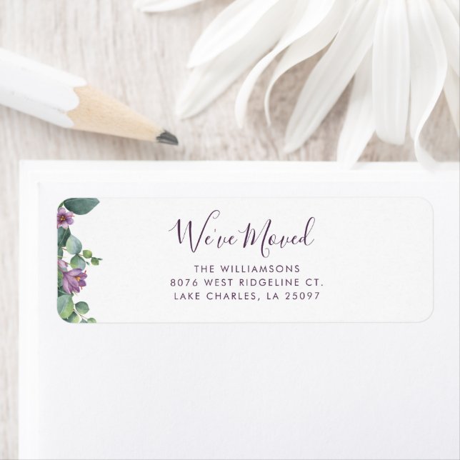 Étiquette Nous avons déplacé l'adresse de retour Faire-part  (En situation)