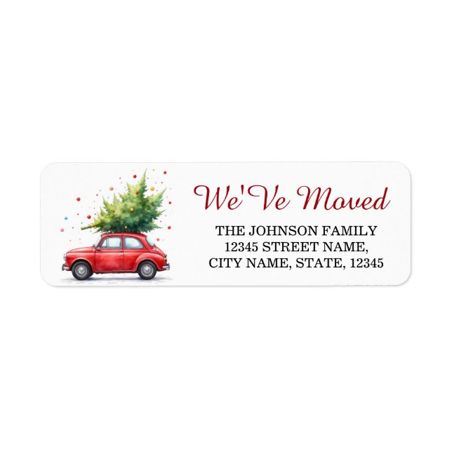 Étiquette Nous avons déplacé l'arbre de Noël de voiture Vaca (Devant)