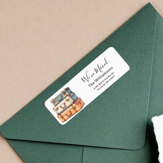Étiquette Nous avons déplacé le changement d'adresse Déplace (Modern We Moved Return Address Label)