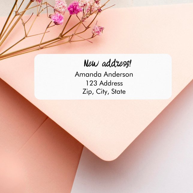 Étiquette Nous avons déplacé une nouvelle adresse de retour (Créateur téléchargé)