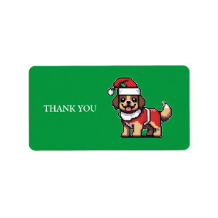 Étiquette Nous vous souhaitons un joyeux Noël avec un chien 