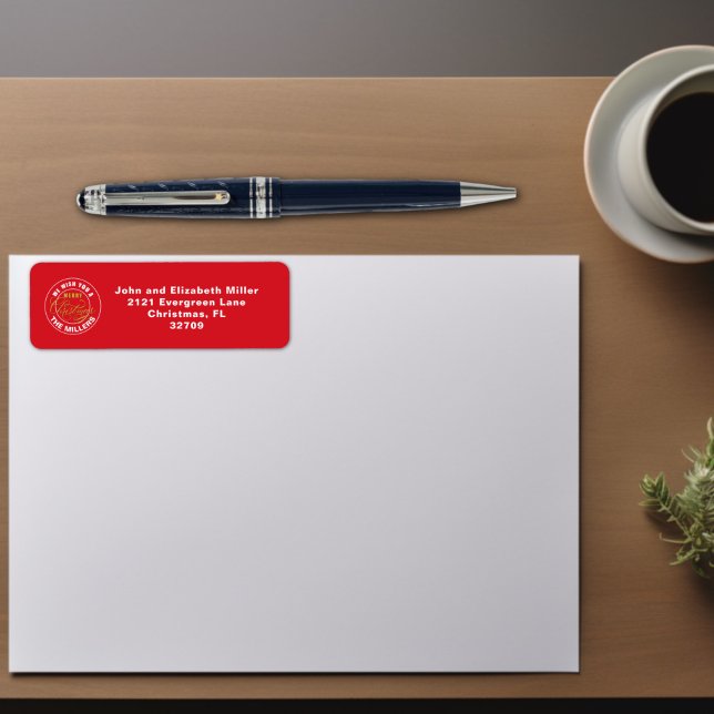 Étiquette Nous vous souhaitons un joyeux Noël rouge (Créateur téléchargé)