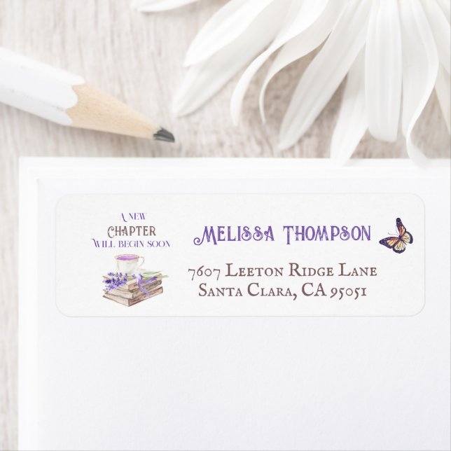 Étiquette Nouveau Chapitre Commence Bientôt Fête Bébé Livres (En situation)