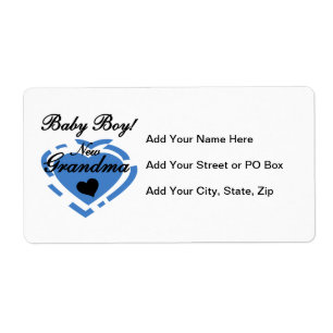 Étiquette Nouveau Grand-mère Baby Boy Blue Heart Cadeaux