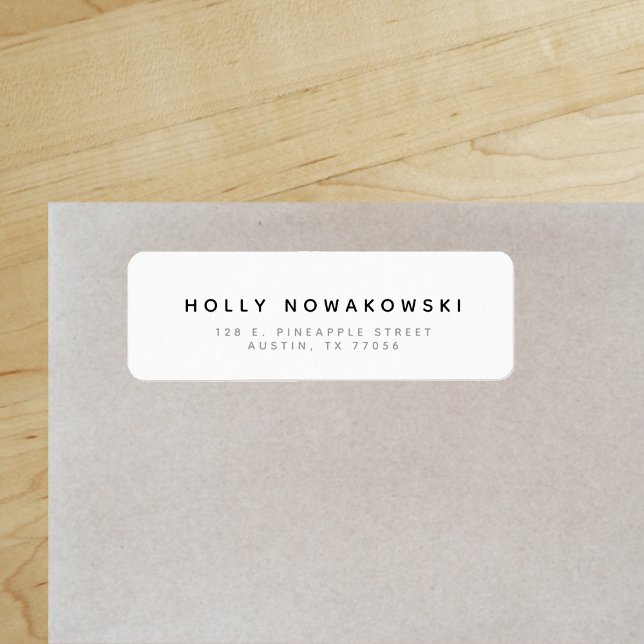 Étiquette Nouveau minimaliste classique moderne chic adresse ("Everyday is abundantly beautiful." 
Sincerely Best Wishes from Lucky Design World)