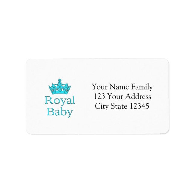 Étiquette Nouveau Prince - un bébé royal ! (Devant)