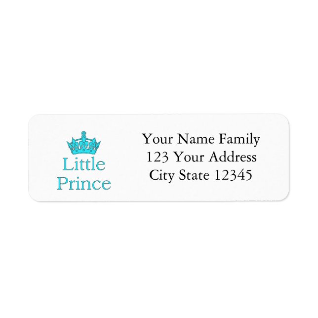 Étiquette Nouveau Prince - un bébé royal ! (Devant)