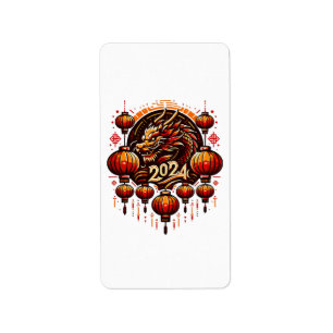 Étiquette nouvel an chinois 2024